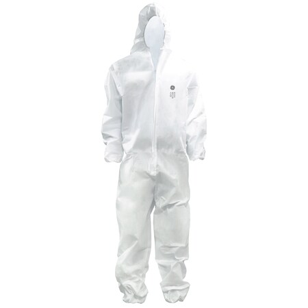 GENERAL ELECTRIC SMS Protective Coverall with Hood, White, XL GW901XL